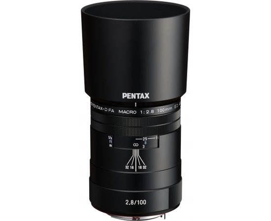 HD Pentax D-FA 100mm f/2.8 Macro ED AW lens, black