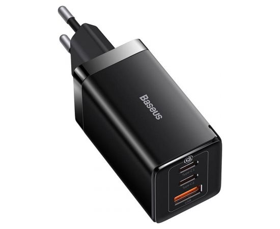 Baseus GaN5 Pro wall charger 2xUSB-C + USB, 65W (black)