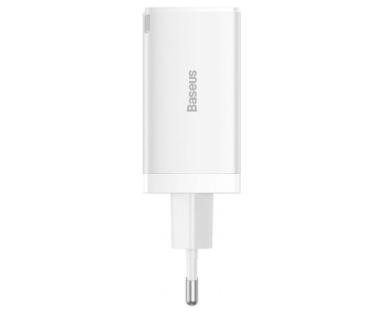 Baseus GaN5 Pro wall charger 2xUSB-C + USB, 65W (white)