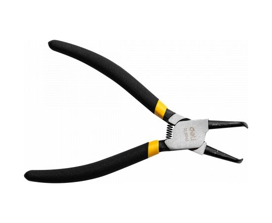 Bent Interior Circlip Pliers 7" Deli Tools EDL0343 (black)