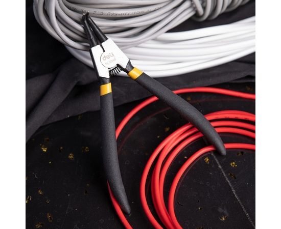 Bent Exterior Circlip Pliers 7" Deli Tools EDL0344 (black) Knaibles un stangas