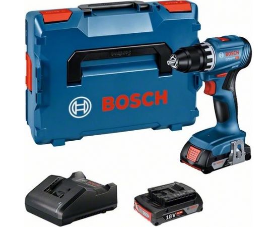 Akumulatora urbis Bosch GSR 18V-45, (2x2.0Ah), 0-500 / 0-1.900 min.-1