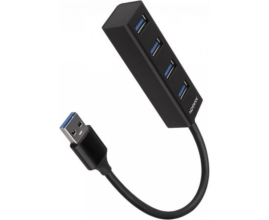 AXAGON HUE-M1A 4x USB3.2 Gen 1 MINI hub, metal, 20cm USB-A cable