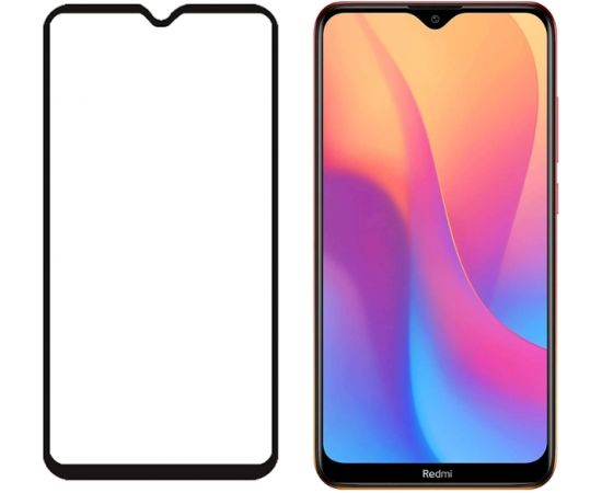 Fusion Full Glue 5D Tempered Glass Aizsargstikls Pilnam Ekrānam Xiaomi Redmi 9A | 9C Melns