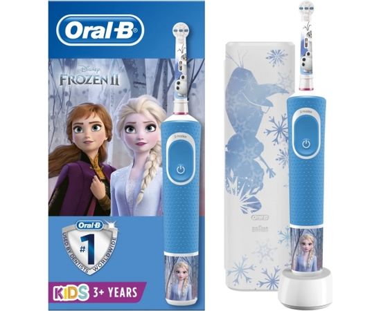 Oral-B Electric Toothbrush D100 Frozen II  Rechargeable, For kids, Number of teeth brushing modes 2, White/Blue