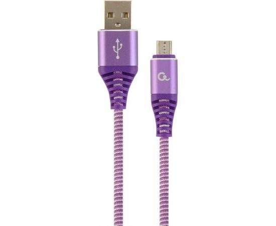 Gembird Cablexpert CC-USB2B-AMMBM-2M-PW USB cable USB 2.0 USB A Micro-USB B Purple, White