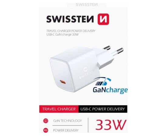 Swissten GaN Mini зарядное устройство USB-C 33W PD