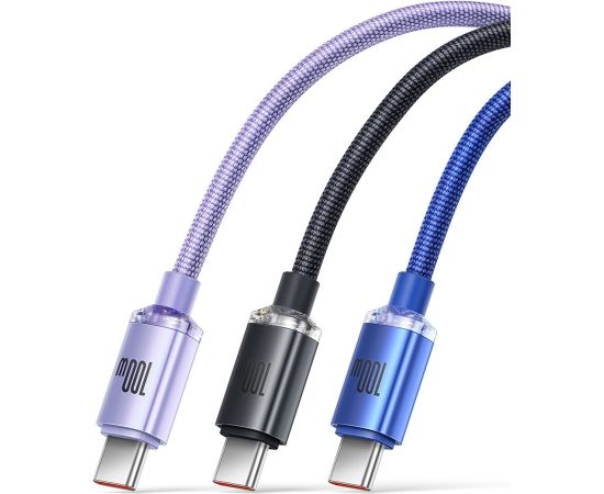 Baseus crystal shine series fast charging data cable USB Type A to USB Type C100W 1,2m purple (CAJY000405)
