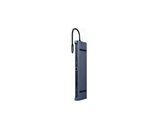 Dokstacija Gembird USB Type-C 10-in-1 Space Grey