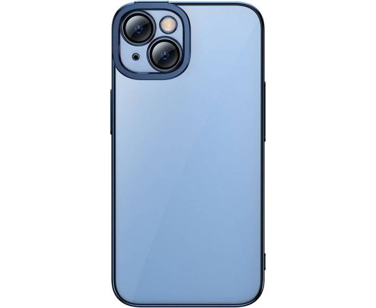 Baseus Glitter Transparent Case and Tempered Glass set for iPhone 14 Plus (blue)