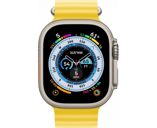 Apple Watch Ultra GPS + Cellular 49mm Titanium Case with Yellow Ocean Band Smart-Watch Pulksteņi