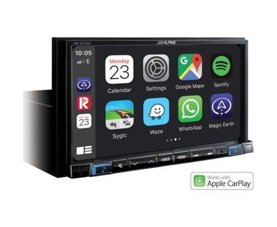 ALPINE 7” Touch Screen Navigation with TomTom maps, compatible with Apple CarPlay and Android Auto INE-W720D