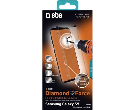 SBS Samsung Galaxy S9 Full Glass High Resistance Screen Protector