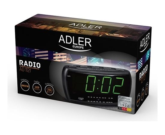 Adler AD 1121 radio Clock Analog & Digital Black