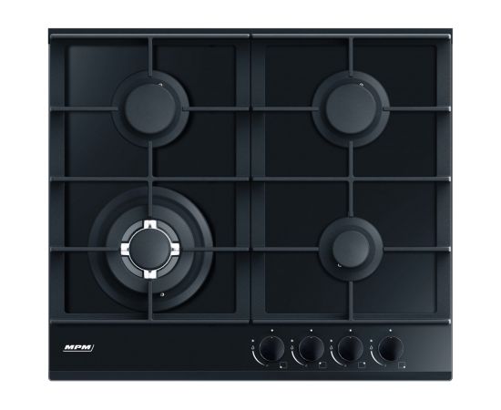 MPM-60-GMH-19 Gas hob with WOK burner, black, 4 cooking zones