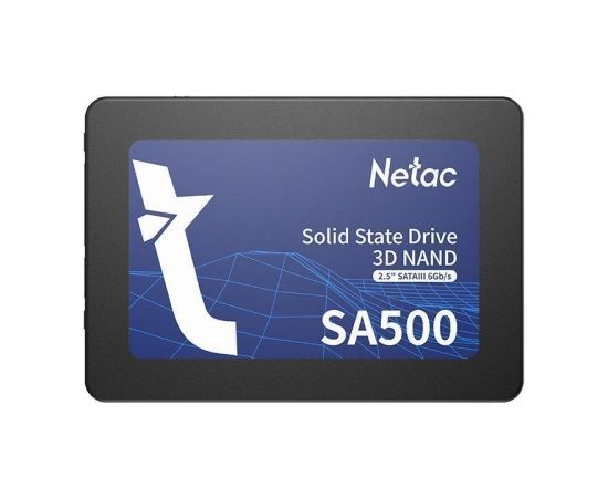 SSD|NETAC|SA500|1TB|SATA 3.0|3D NAND|Write speed 475 MBytes/sec|Read speed 530 MBytes/sec|2,5"|TBW 480 TB|MTBF 1500000 hours|NT01SA500-1T0-S3X Жесткие диски (SSD)