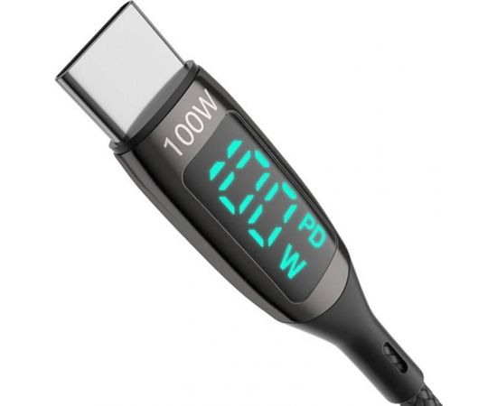 USB-C to USB-C cable BlitzWolf BW-TC23, with display, 100W, 0.9m (black)