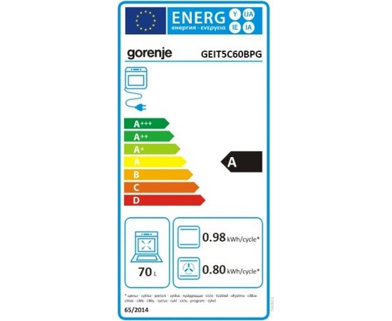 Gorenje GEIT5C60BPG Elektriskā plīts 60cm Melna