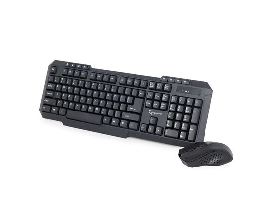 Gembird KBS-WM-02 Desktop Set, Keyboard US, + Mouse, Wireless, Black