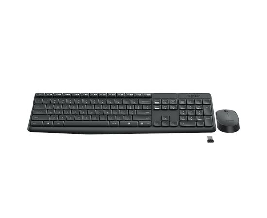 Logitech MK235 Wireless, Black, Mouse included, Czech, Hungarian, Po, Numeric keypad, 475 g