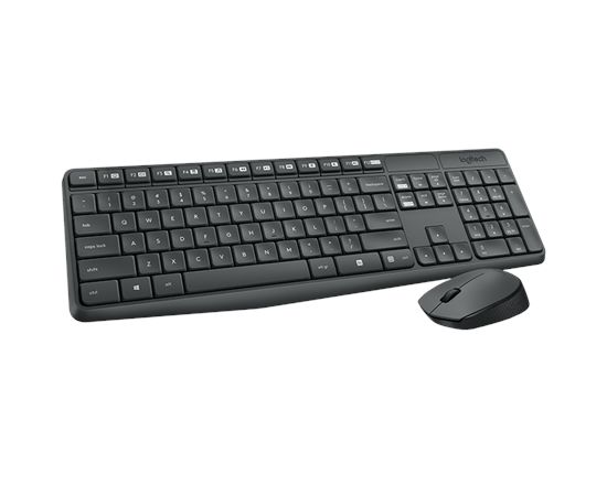 Logitech MK235 Wireless, Black, Mouse included, Czech, Hungarian, Po, Numeric keypad, 475 g