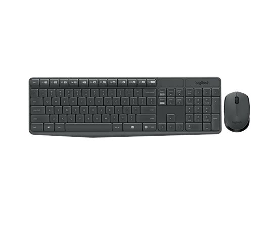 Logitech MK235 Wireless Keyboard Eng + Mouse Black Desktop Combo