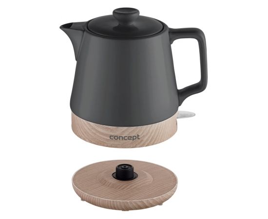 Concept RK0062 electric kettle 1 L 1200 W Anthracite, Wood