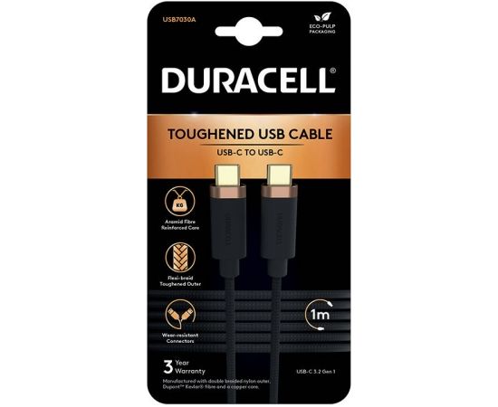 Duracell USB-C cable for USB-C 3.2 1m (Black)
