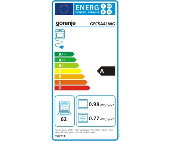 Gorenje GEC5A41WG Elektriskā plīts 50cm