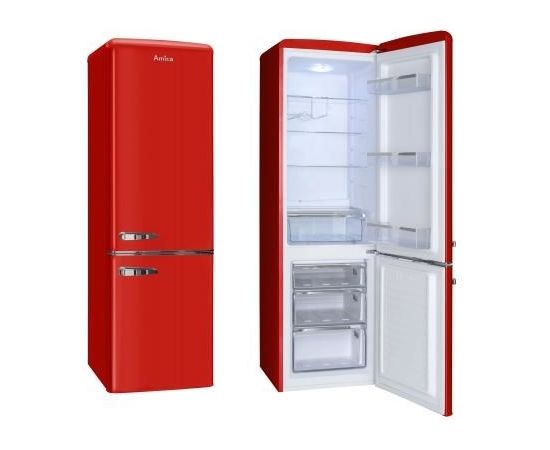 Amica KGCR 387100 R fridge-freezer Freestanding 244 L Red