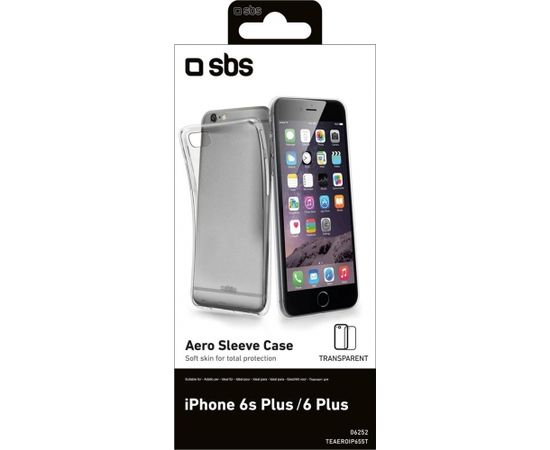 SBS Aero Sleeve Case Aizmugurējais Silikona Apvalks Priekš Apple iPhone 6 Plus / 6S Plus Caurspīdīgs