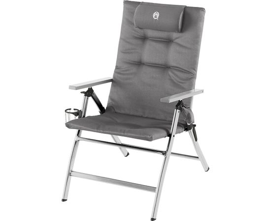 Coleman 5 Position Padded Recliner Chair 2000038333, kempinga atpūtas krēsls (grey/silver)