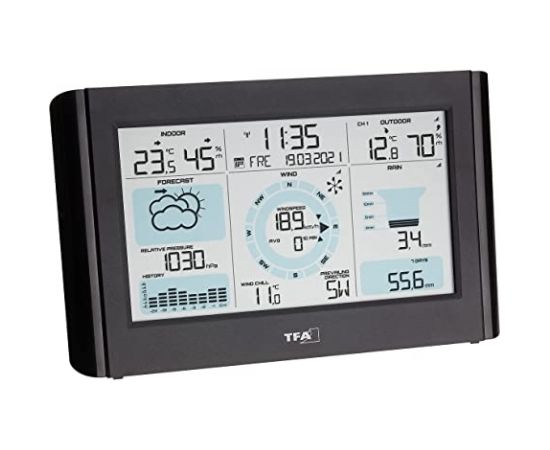TFA wireless weather station with wind and rain gauge WEATHER PRO (black)