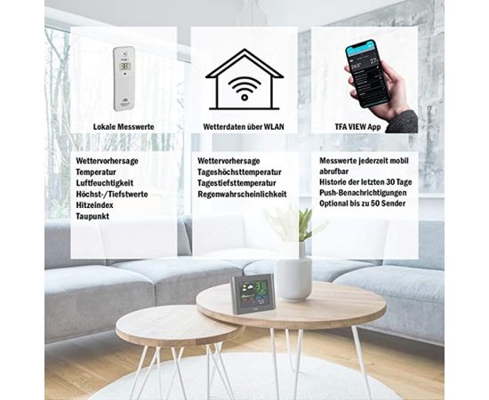 TFA wireless weather station with WiFi VIEW METEO (black)