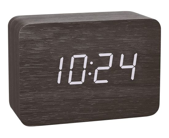 TFA design radio alarm clock in wood look CLOCCO (black)