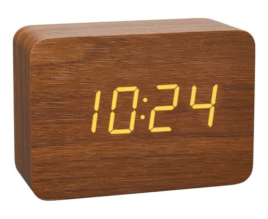 TFA design radio alarm clock in wood look CLOCCO (brown)