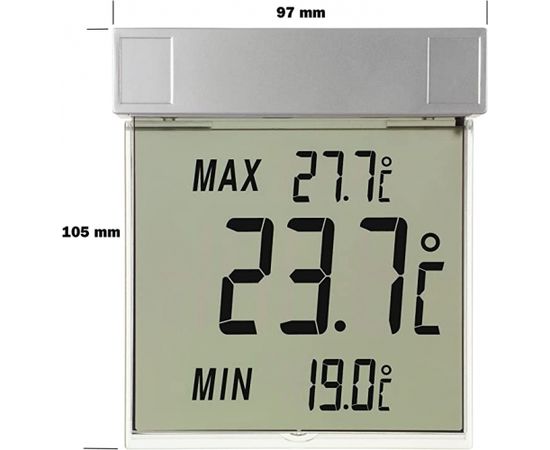 TFA Digital window thermometer VISION (silver/transparent)