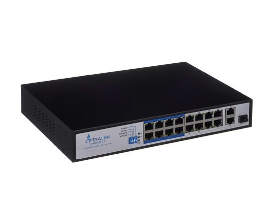 Extralink VIRTUS V3 Unmanaged L2 Fast Ethernet (10/100) Power over Ethernet (PoE) 1U Black