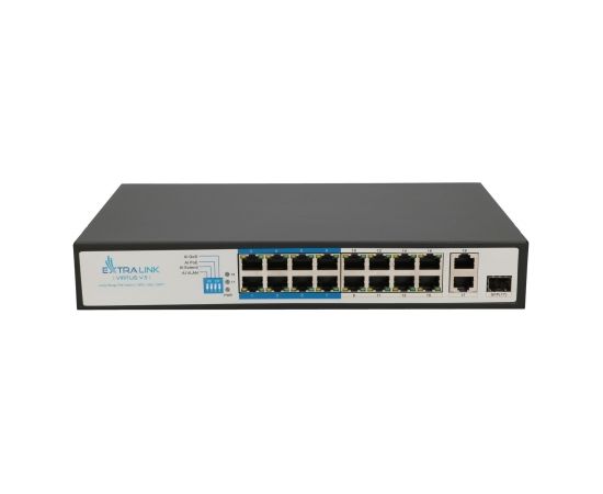 Extralink VIRTUS V3 Unmanaged L2 Fast Ethernet (10/100) Power over Ethernet (PoE) 1U Black