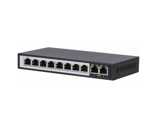 Extralink PERSES | Switch PoE | 8x Gigabit PoE/PoE+, 2x RJ45 Uplink Gigabit, 96W