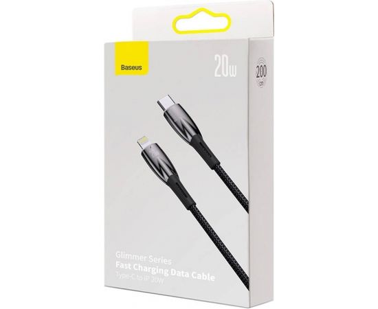 USB-C cable for Lightning Baseus Glimmer Series, 20W, 2m (Black)