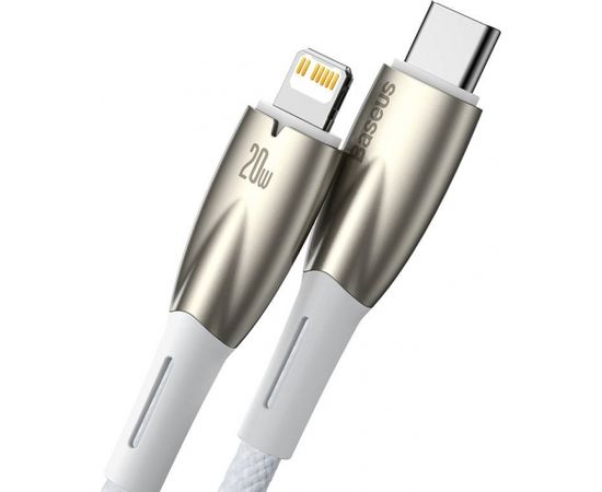 USB-C cable for Lightning Baseus Glimmer Series, 20W, 1m (White)