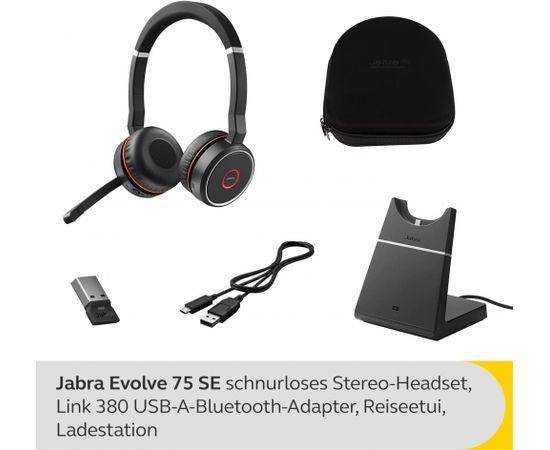 Jabra Evolve 75 UC SE, headset (black, stereo)