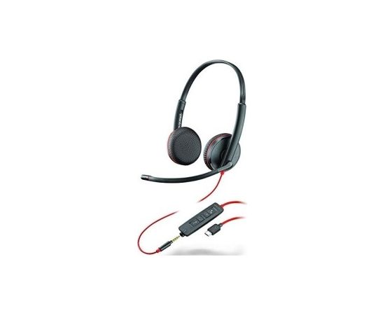 Plantronics Blackwire 3225 duo, headset (black, jack, USB-C)