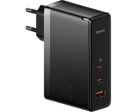 Baseus GaN5 Pro wall charger 2xUSB-C + USB, 140W (black)