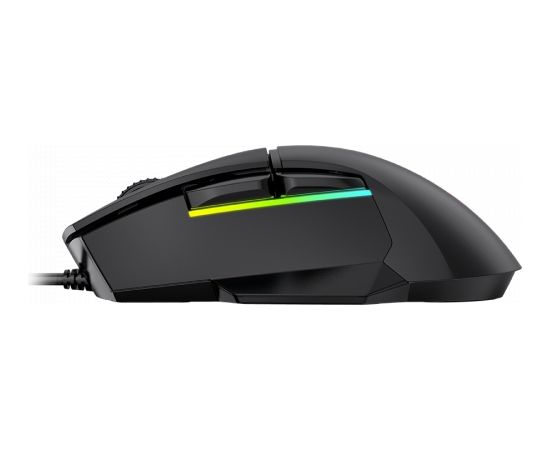 LORGAR gaming mice, Optical Gaming Mouse with 6 programmable buttons, Pixart ATG4090 sensor, DPI can be up to 8000, 30 million times key life, 1.8m PVC USB cable, Matt UV coating and RGB lights with 4 LED flowing mode, size:124.90*71.65*41.36mm, 115g