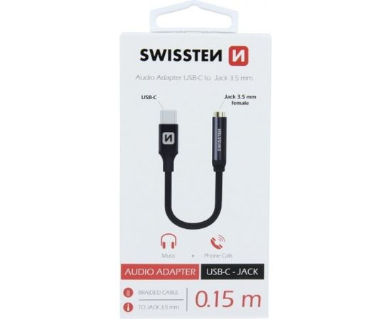 Swissten USB-C нa 3.5 mm Аудио Адаптер для Телефонов 15 cm