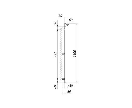 Mario elektriskais dvieļu žāvētājs Ray ITR 1100х30/130 mm, nerūsējošais tērauds