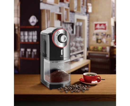 Melitta Molino 100 W Black, Red, Stainless Steel