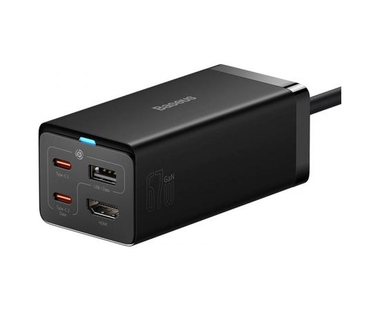 Baseus GaN5 Pro wall charger 2xUSB-C + USB + HDMI, 67W (black)